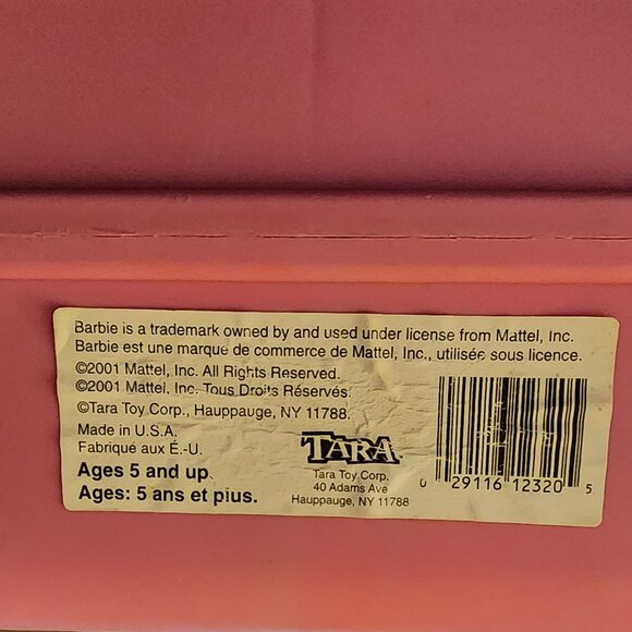 Barbie Rolling Doll Suitcase Storage Case 2001 Pull Handle Travel Trunk - Picture 8 of 8